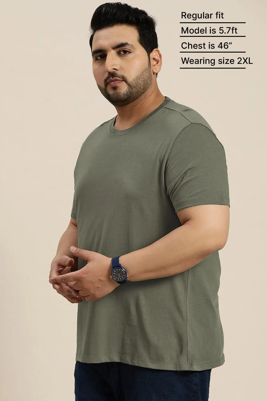 Plus Size -Sage Green - Classic Crew