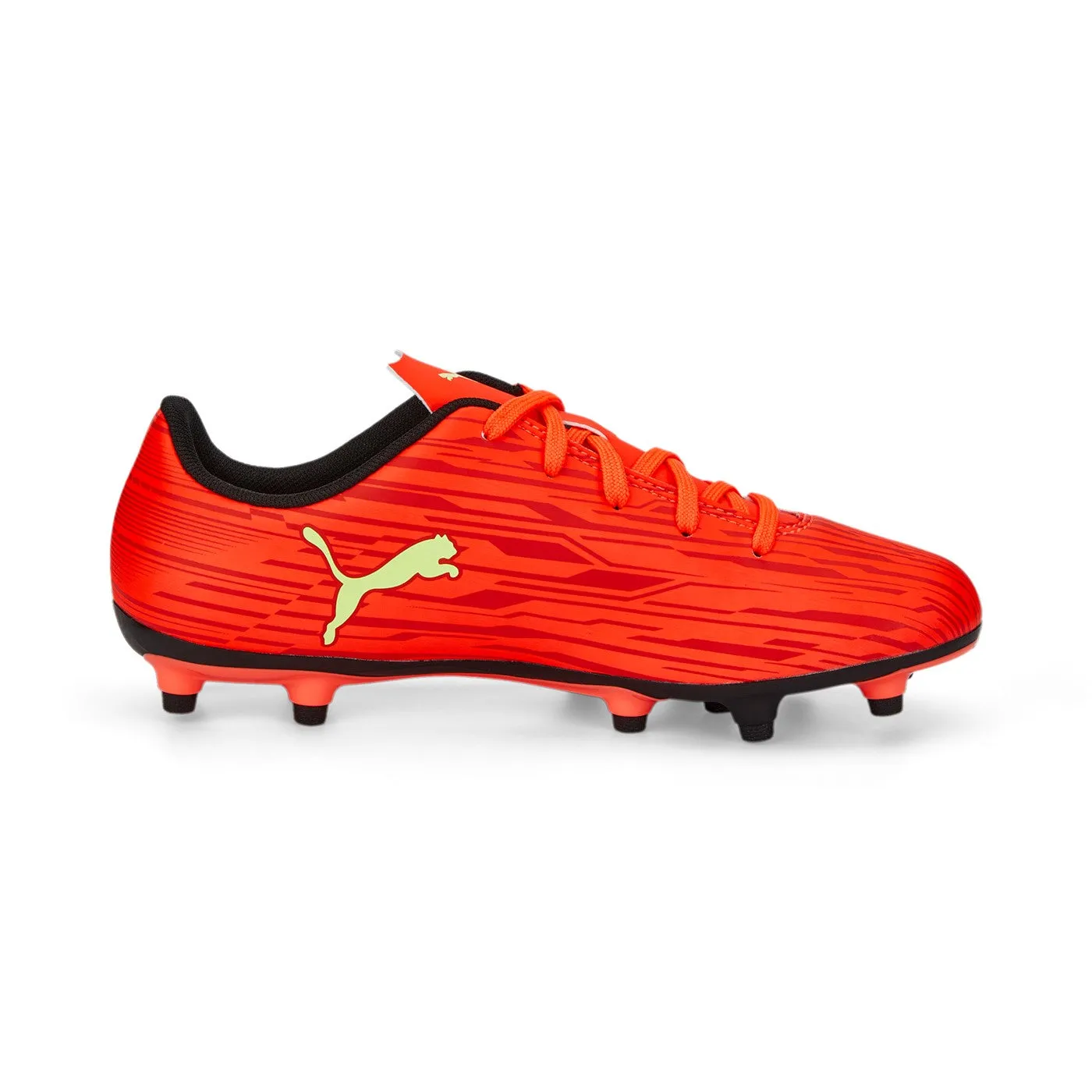 Puma Rapido III FG-AG Jr football boot for boys 106576 07 red-fresh-yellow-chili pepper