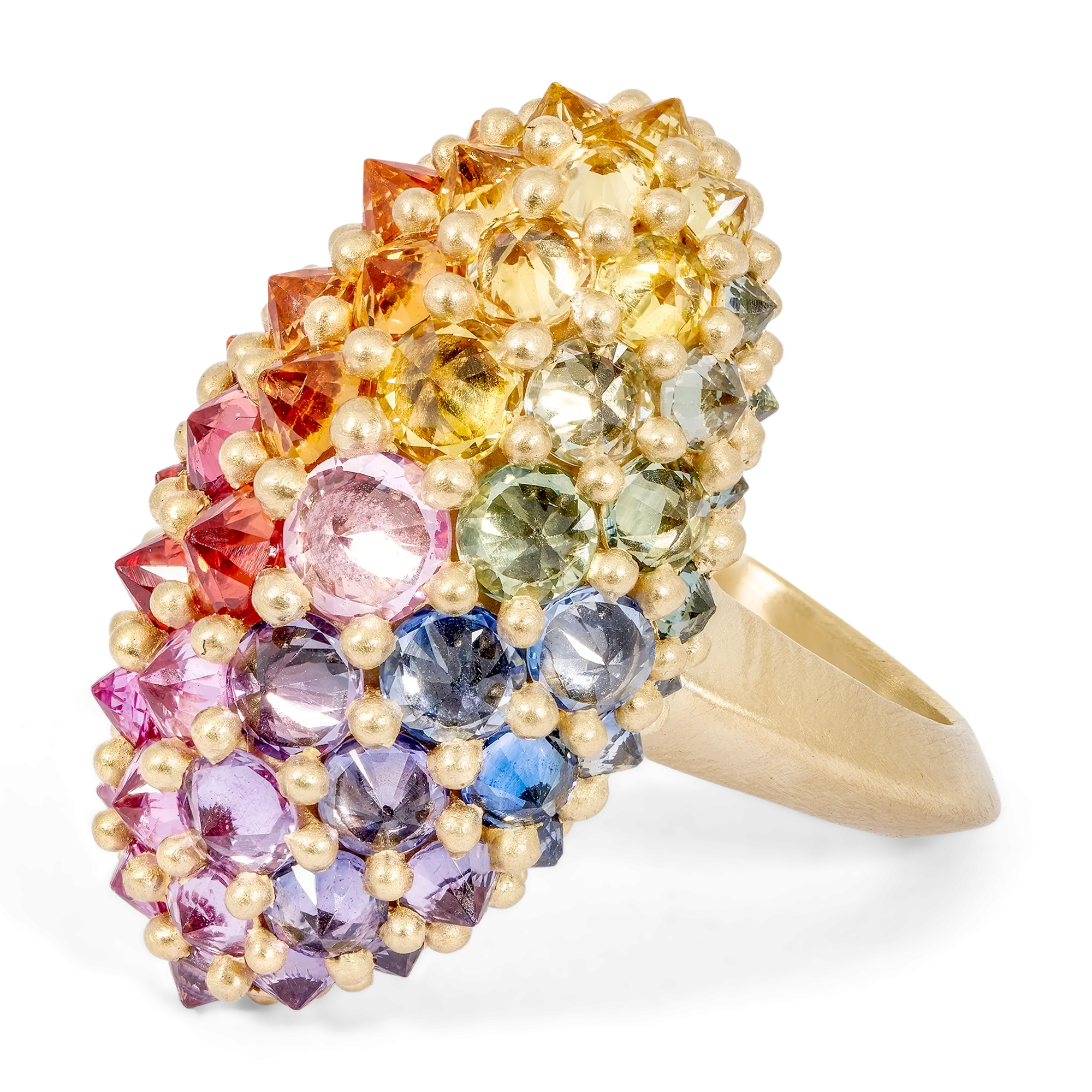 Rainbow Sputnik Cocktail Ring - Made to Order