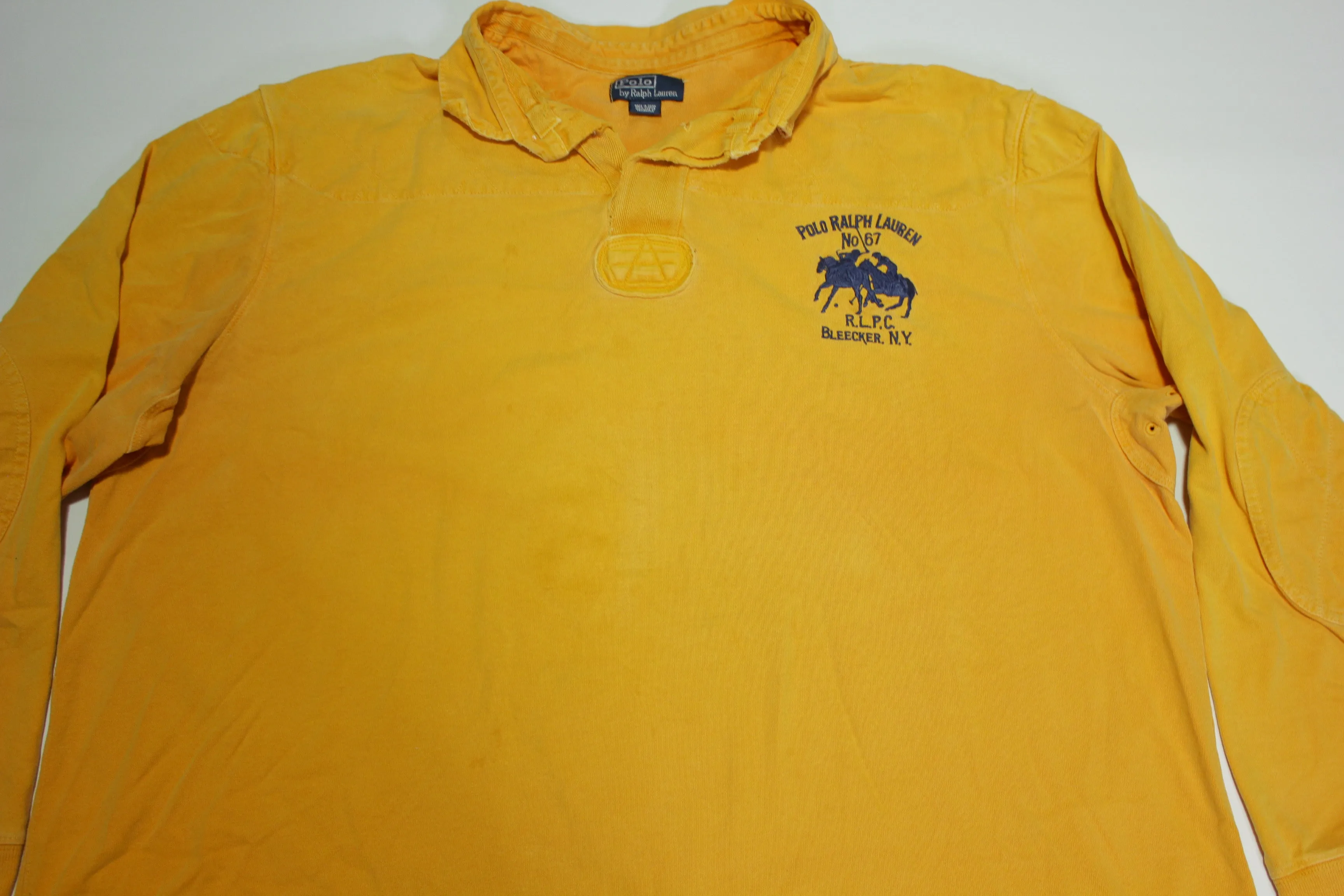 Ralph Lauren No 67 RLPC Bleecker NY Vintage 90's Orange Rugby Polo Shirt