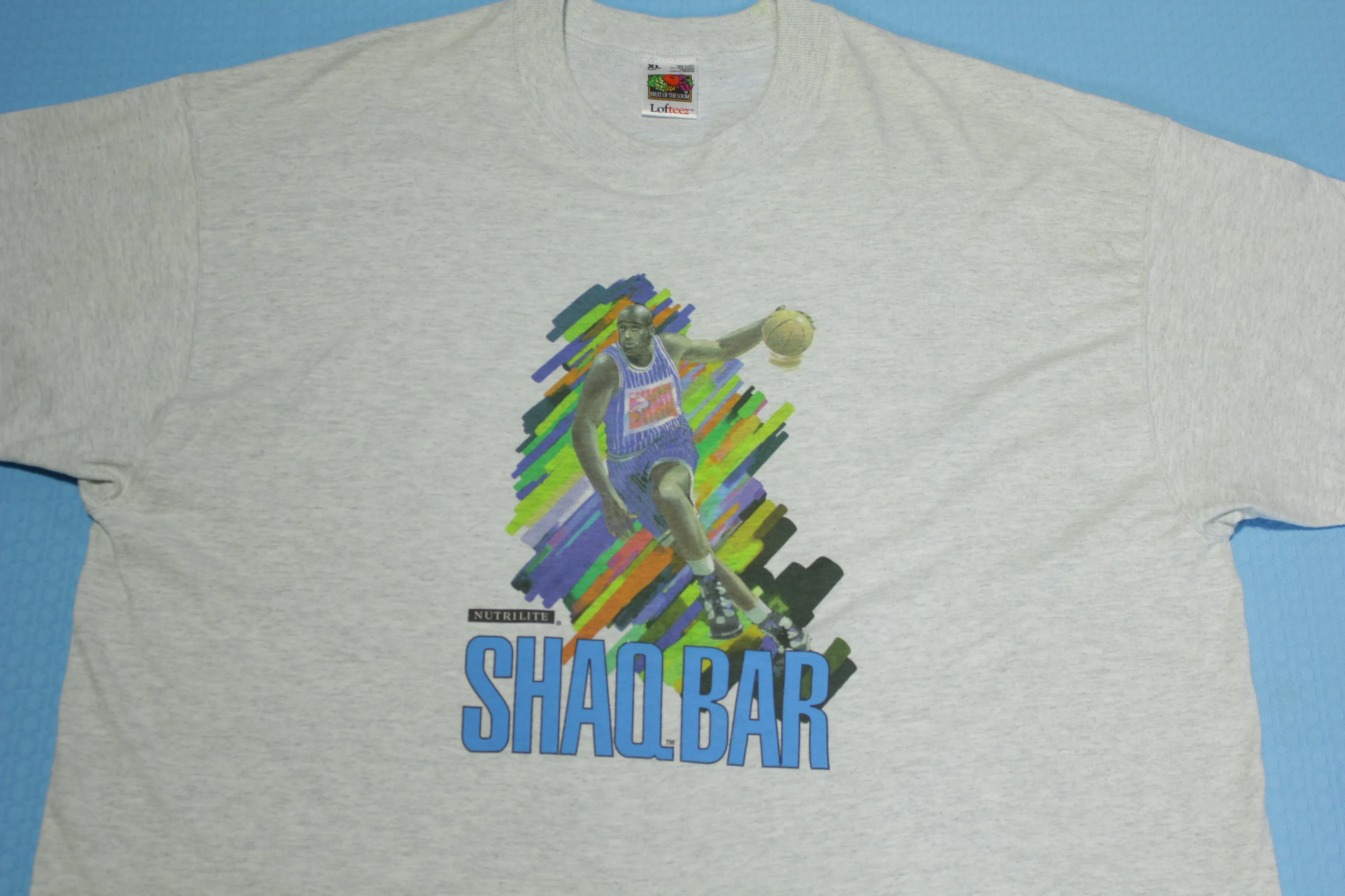 Shaquille O'Neal Shaq Bar Vintage 90's Nutrilite Hand Actual Size T-Shirt