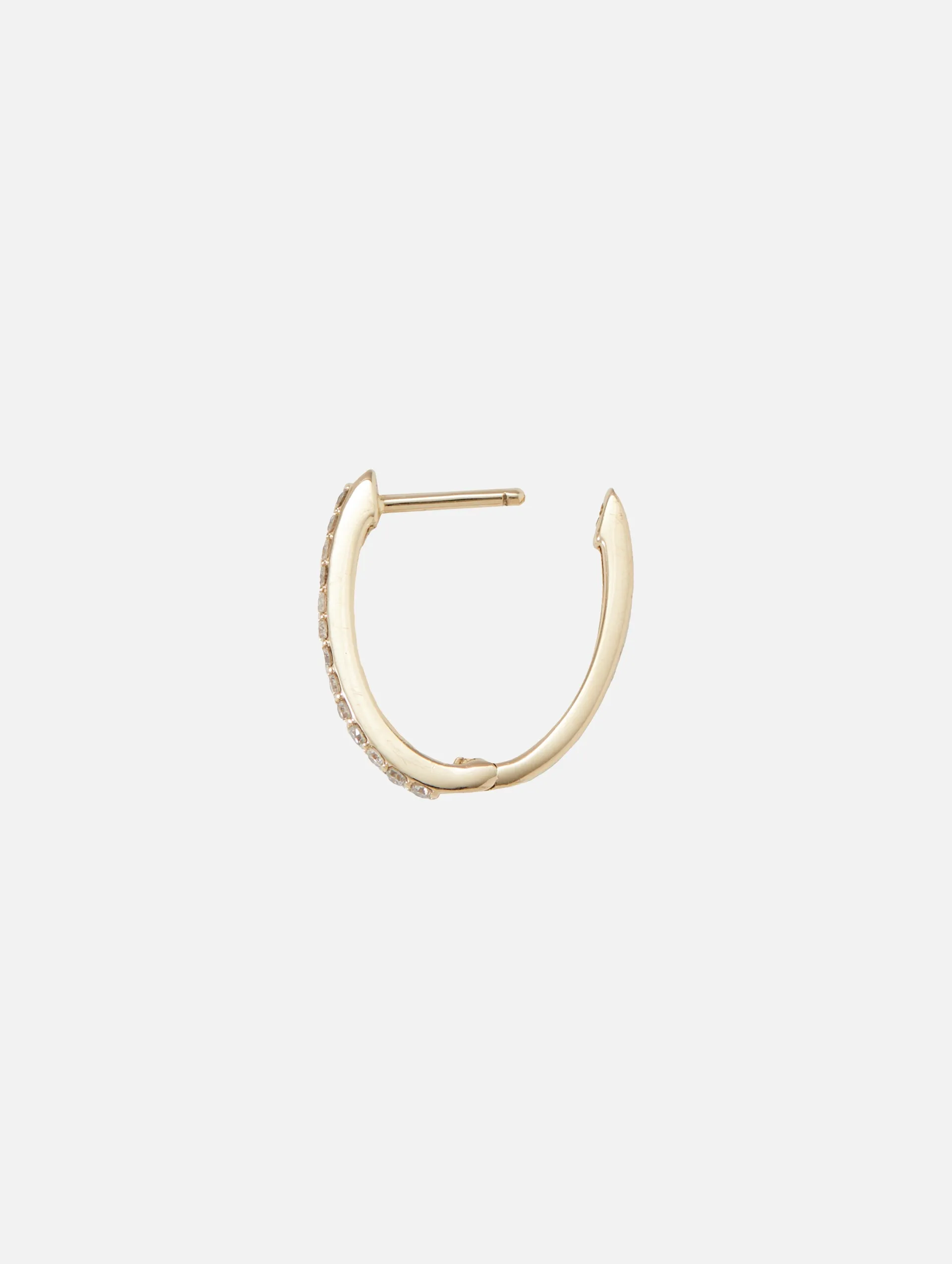 Single Classic Small Oval Pave Hoop