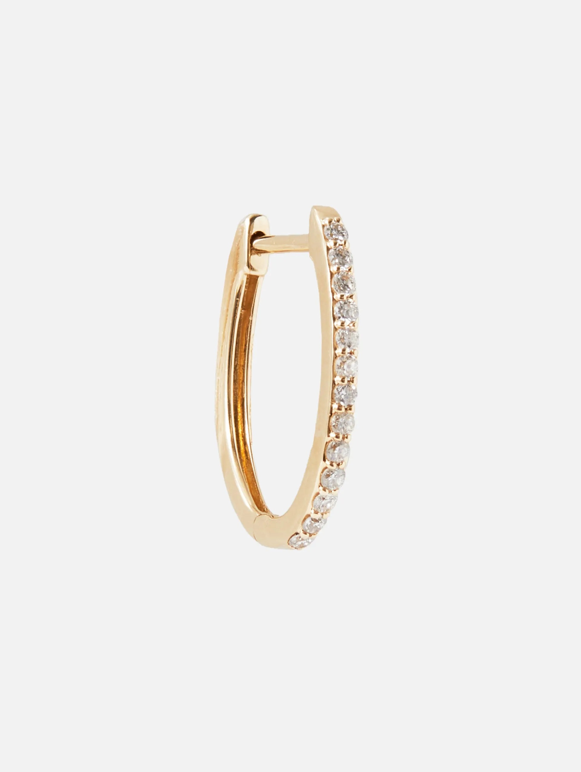 Single Classic Small Oval Pave Hoop