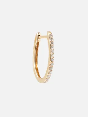 Single Classic Small Oval Pave Hoop