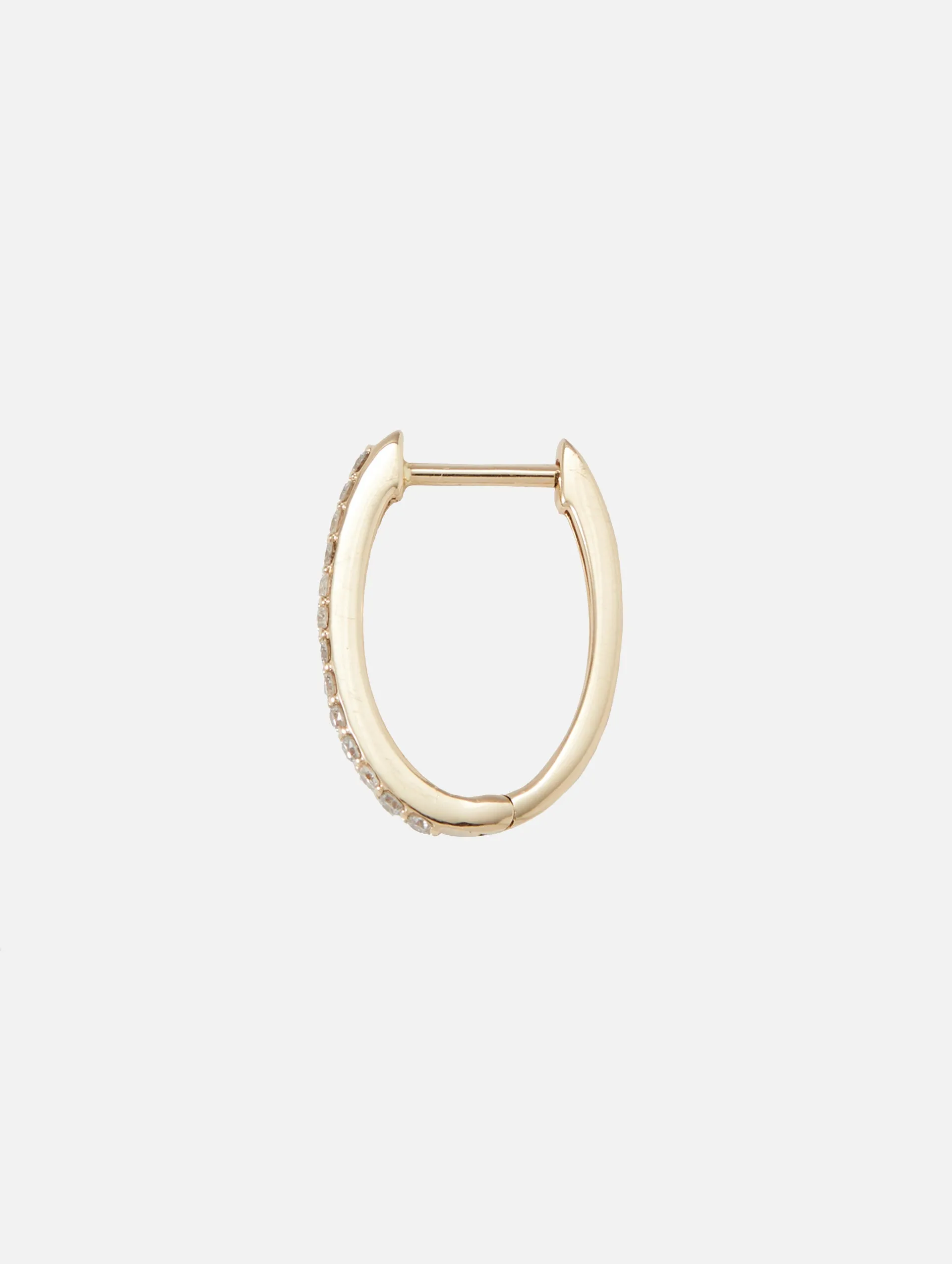 Single Classic Small Oval Pave Hoop