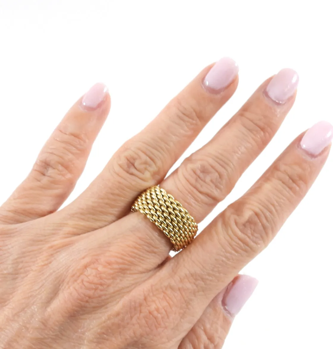 Tiffany & Co.  18k Yellow Gold Mesh Somerset Ring - 5.75