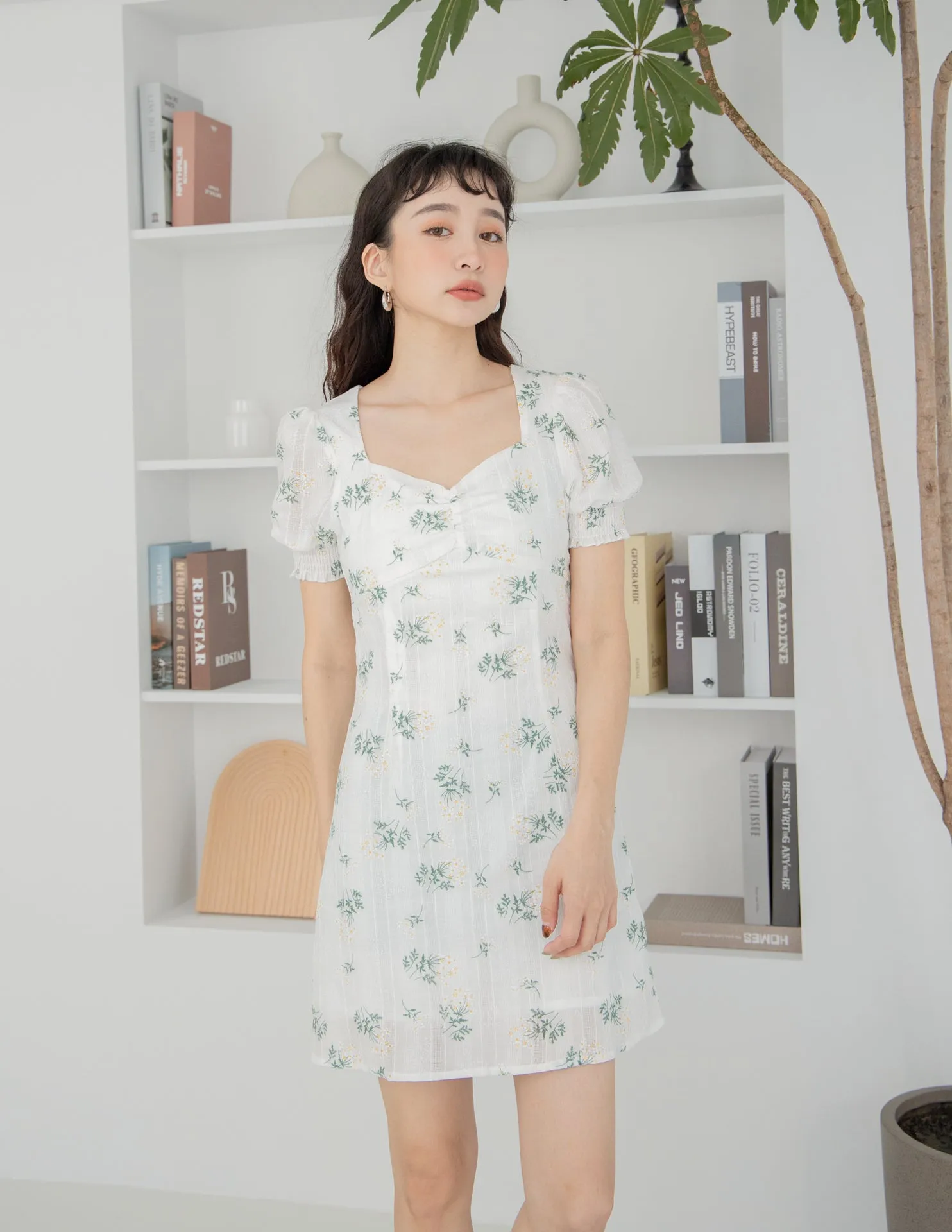 Trixie Floral Dress in White