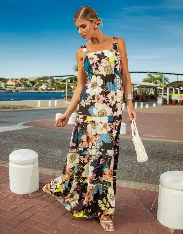 VESTIDO MURAU FLORAL GARDEN LONGO