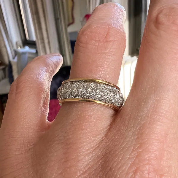 Vintage Pave Set Wedding Band, size 7 1/4