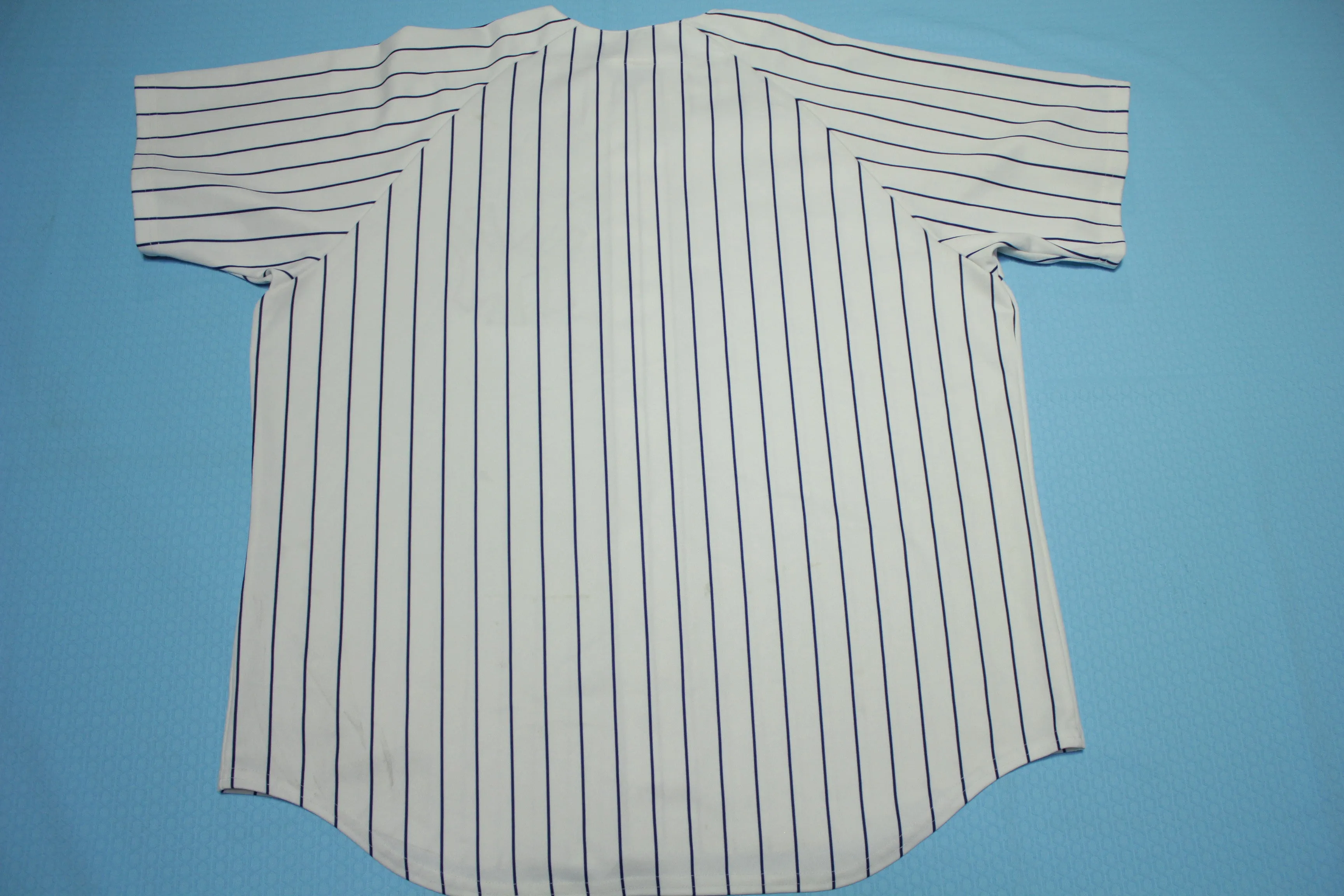 Yankees Blank Button Up Pin Striped Vintage 90's Majestic Made in USA Baseball Jersey