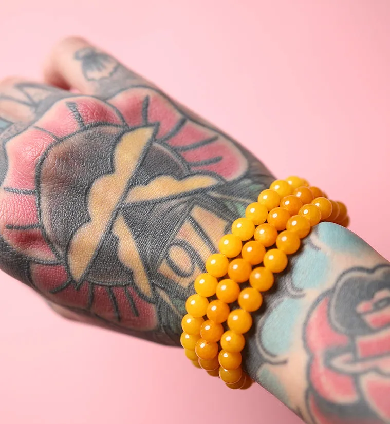 Yellow Jade Stone Bracelet